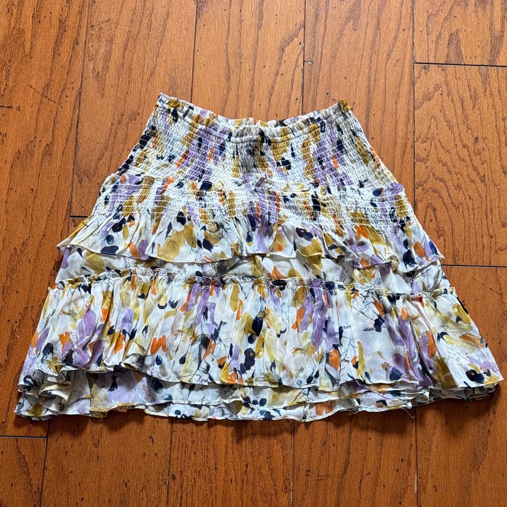 Never worn! XS, smocked mini skirt from Anthropologie- unique, flattering